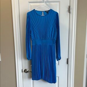 Express Blue Pleated Midi Dress